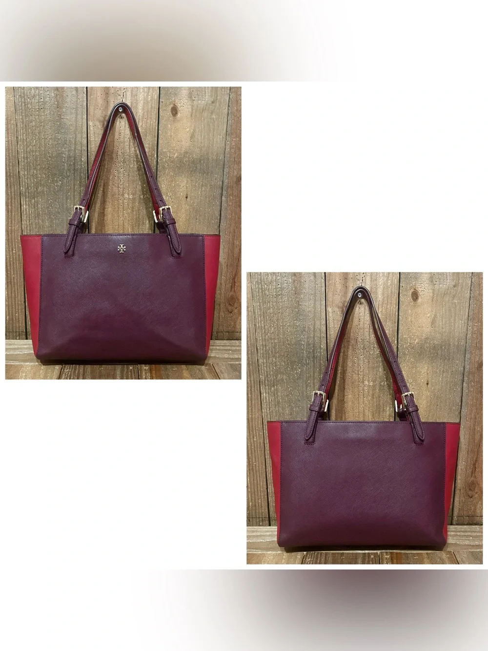 Tory Burch. York Leather Buckle Tote with Free Bag Scarf, Dust Bag & Bag Charm. - Picture 4 of 16
